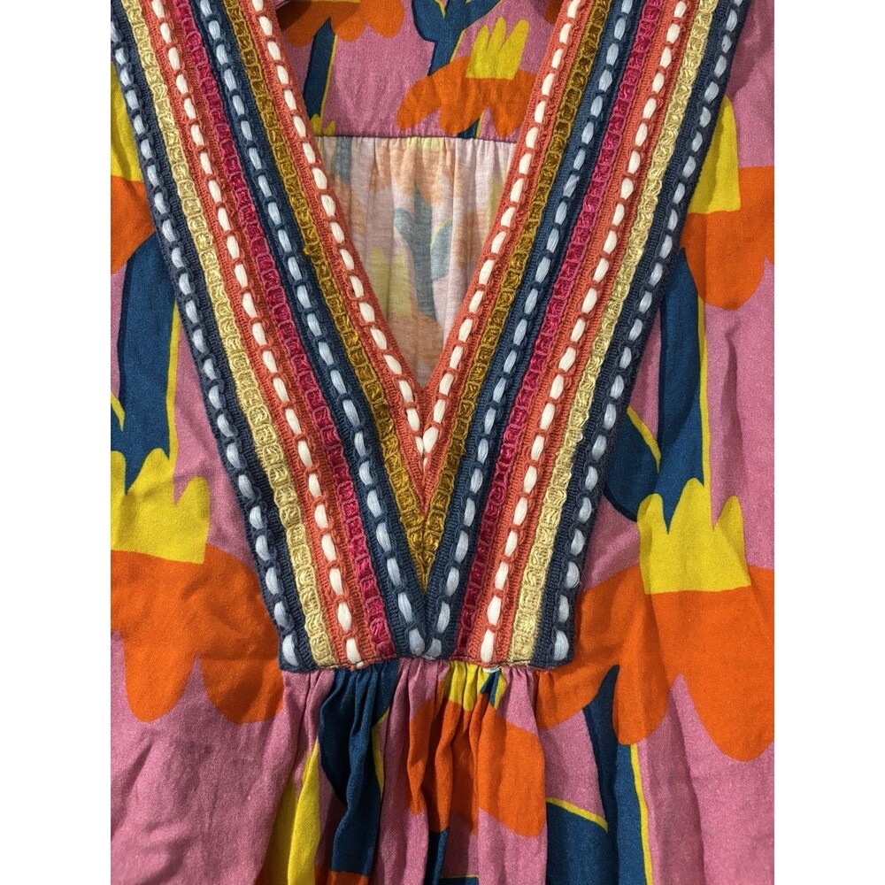 Anthropologie Blank London Embroidered Cactus Print Short Sleeve To Blouse XS - Picture 2 of 7